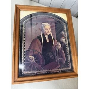 Vintage 1950s Maerten van Heemskerck Portrait of Anna Codde Art Framed